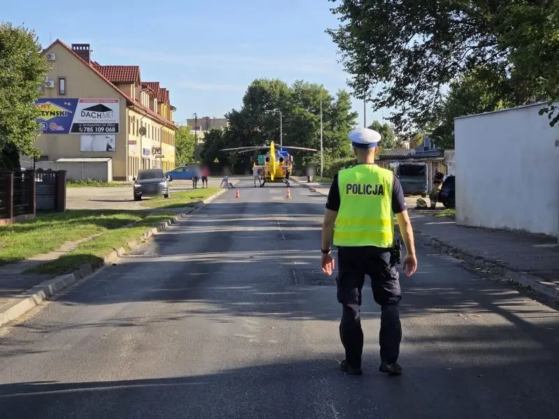 Policja zabezpieczyła lądowisko dla śmigłowca Lotniczego Pogotowia Ratunkowego w Miliczu