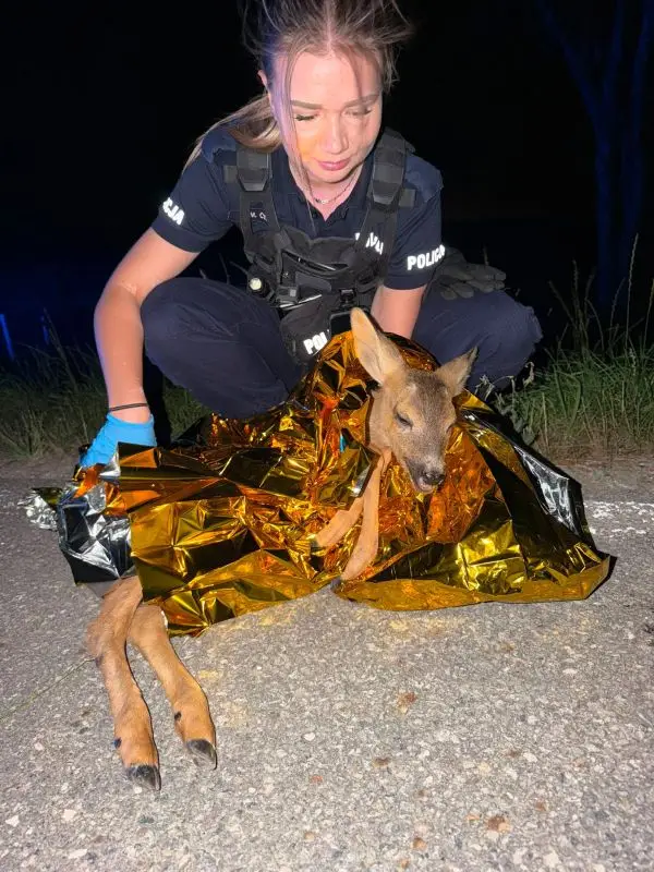 Policjanci udzielili pomocy rannej sarnie