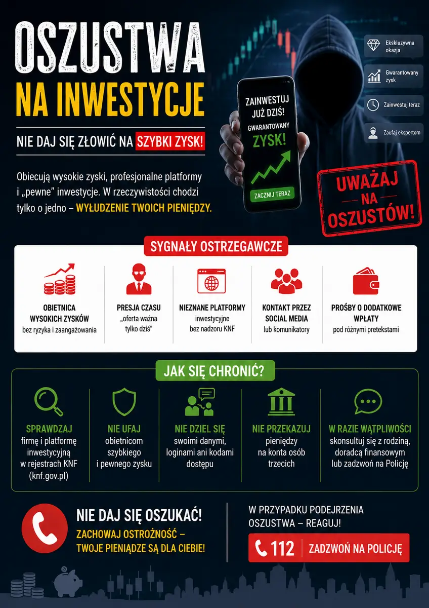 80-letni mieszkaniec Jeleniej Góry stracił niemal 550 tys. zł na fałszywych inwestycjach w ropę