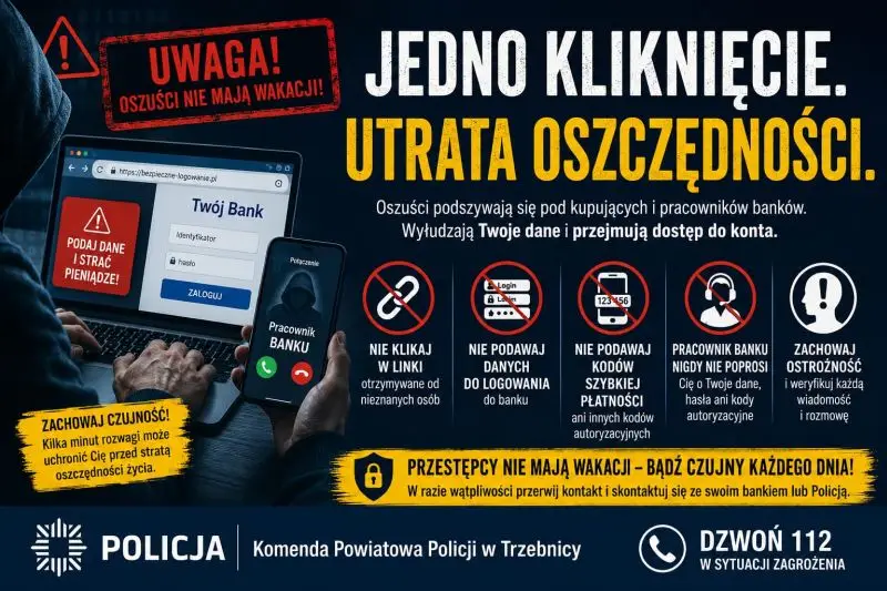 Oszustwo internetowe: Policja ostrzega przed udostępnianiem poufnych informacji