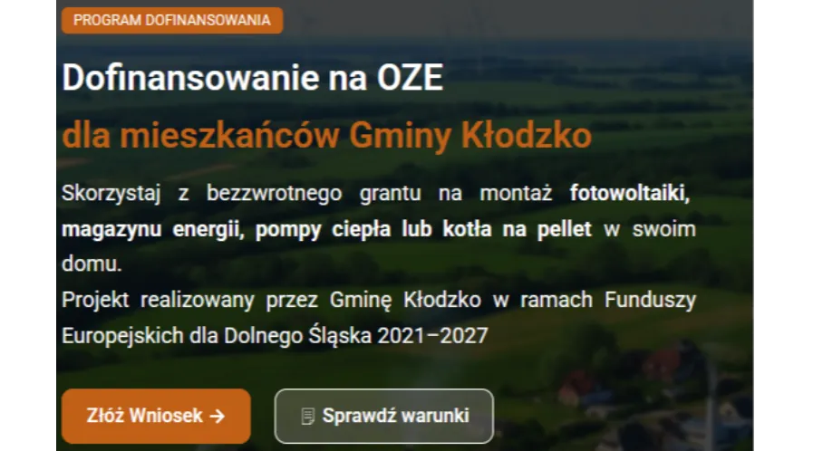 Ogłoszenie o naborze wniosków na granty na projekty OZE